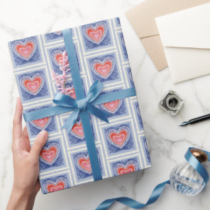 Papier Cadeau Timbre cœur
