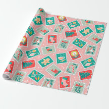 Timbres postés de Noël rétro