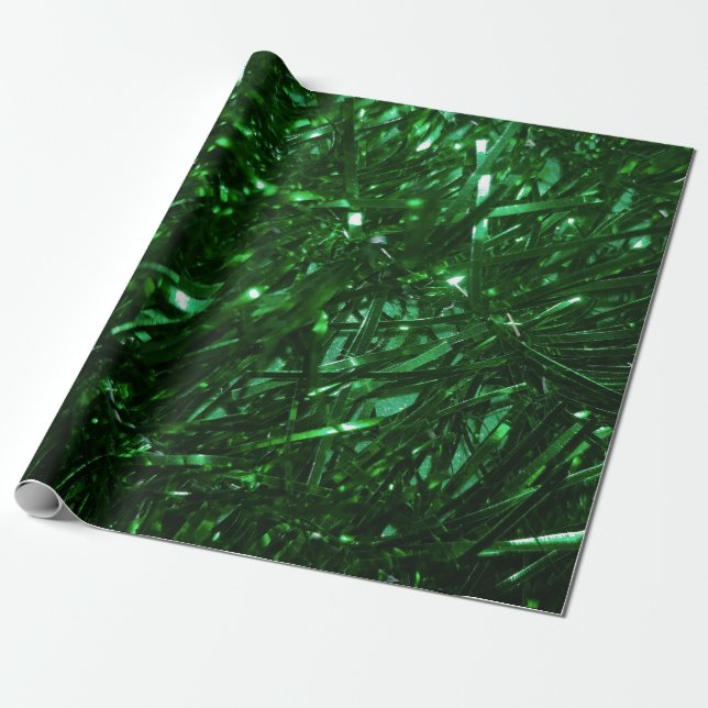 Papier Cadeau tinsel vert brillant (Déroulé)