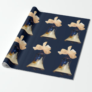 Papier Cadeau Tintements du carillon bleus de Noël