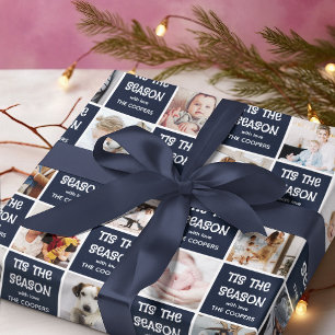 Papier Cadeau Tis Season Fun Photo Grid Cadeau de Noël