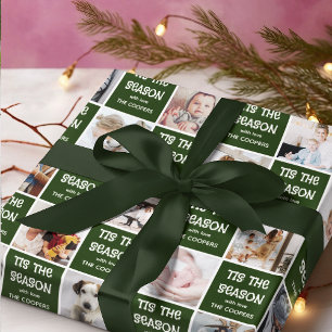 Papier Cadeau Tis Season Fun Photo Grid Cadeau de Noël
