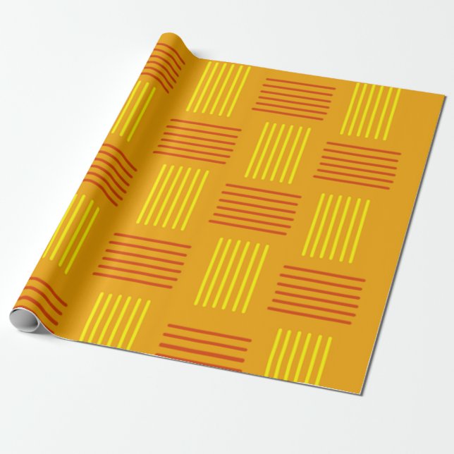 Papier Cadeau Tissage moderne du milieu du siècle (Déroulé)
