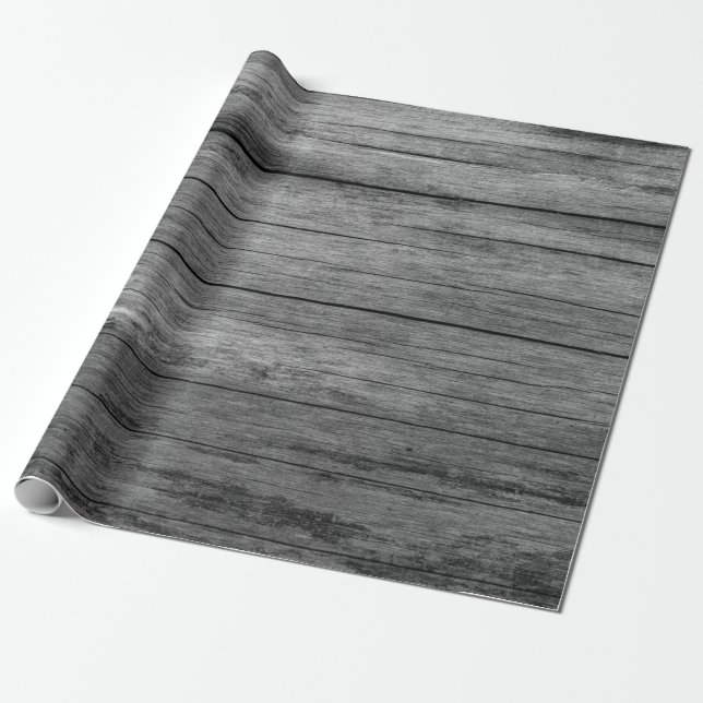 Papier Cadeau Tissu de grain gris de bois (Déroulé)