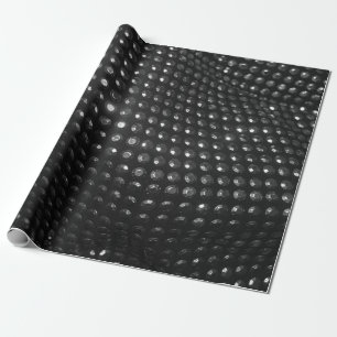 Papier Cadeau Tissu en cuir noir clouté argenté