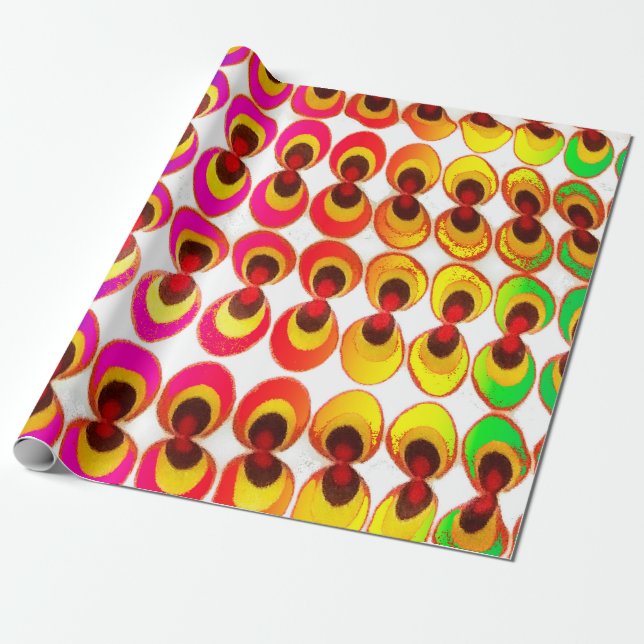 Papier Cadeau Tissu psychédélique (Déroulé)