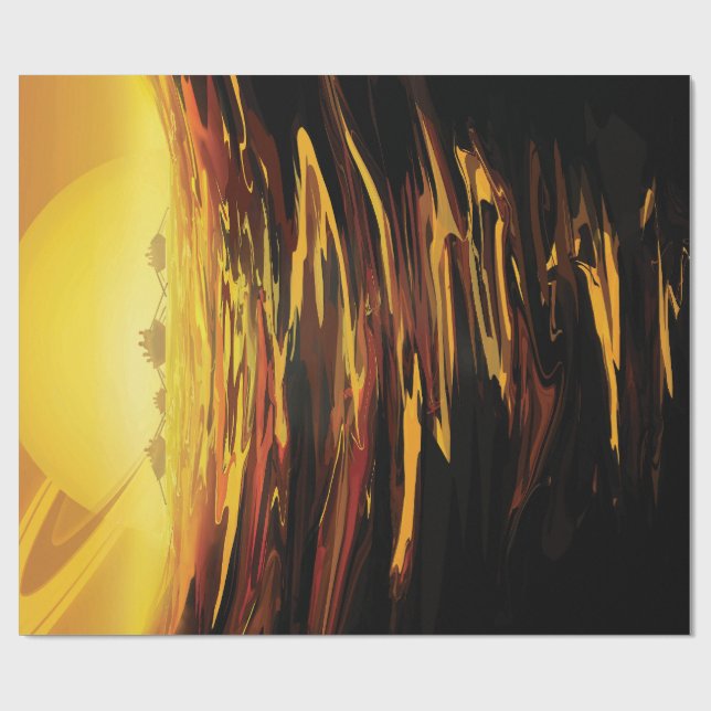 Papier Cadeau Titan la plus grande lune de la planète Saturne (Plat)