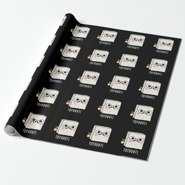 Papier Cadeau Tofuut Funny Farting Tofu Pun Dark BG (Déroulé)