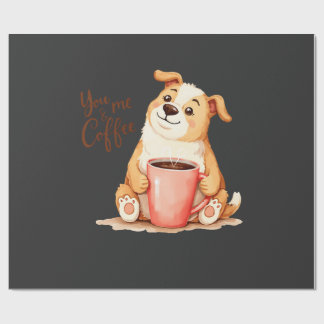 Papier Cadeau Toi & moi Café - Joli Corgi & Boisson Conviviale