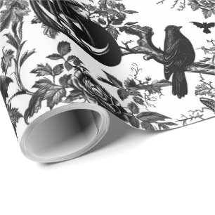 Papier Cadeau Toile de Halloween noir et blanc