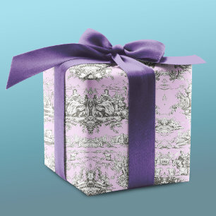 Papier Cadeau Toile de Jouy Florale Rose Vintage Lac