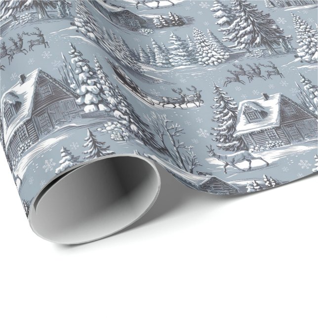 Papier Cadeau Toile de Noël (Coin rond)