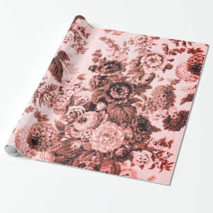 Papier Cadeau Toile rose Brown Vintage