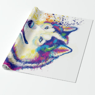 Papier Cadeau Toile Sibérienne Husky