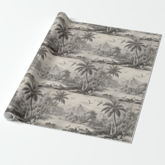 Papier Cadeau Toile tropicale de Jouy