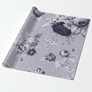 Papier Cadeau Toile Vintage de fleurs mauve-mauve-claire