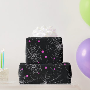 Papier Cadeau Toiles d'araignées et points modernes Halloween no