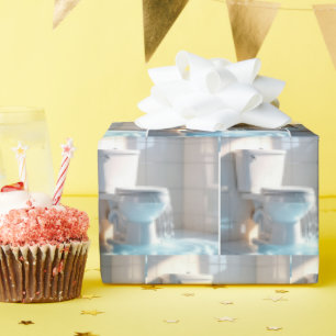 Papier Cadeau Toilettes à débordement dans une salle de bain bla