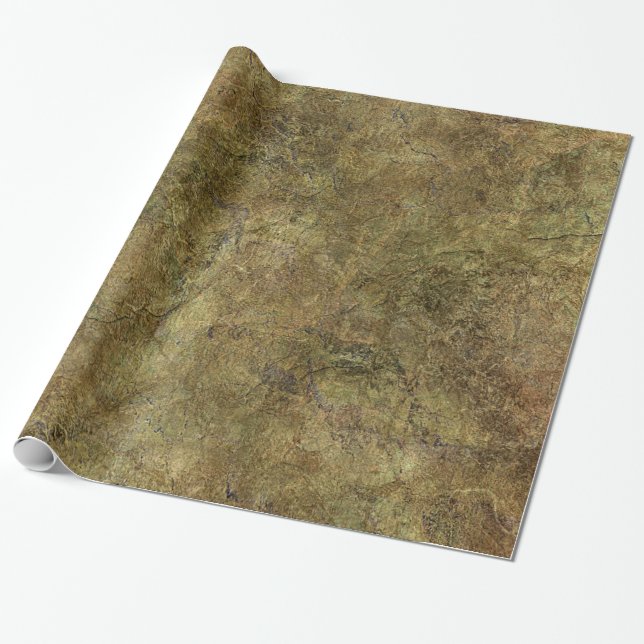 Papier Cadeau Ton approximatif de la terre et pierre verte (Déroulé)