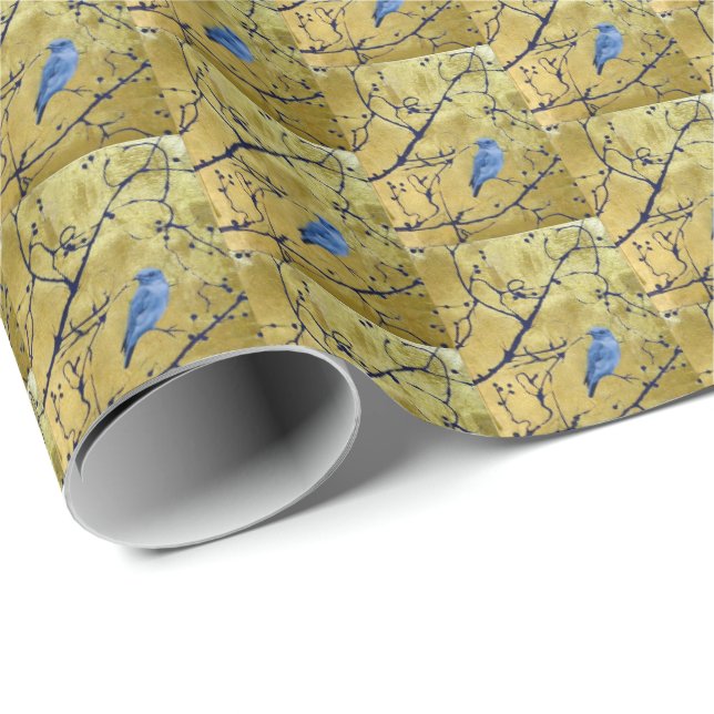 Papier Cadeau Tonkinson : Bluebird gift wrap (Coin rond)