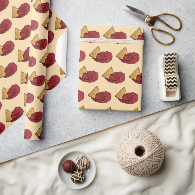 Papier Cadeau Tortilla Chips et tomate Salsa Snack Aliments Foin (Artisanat)
