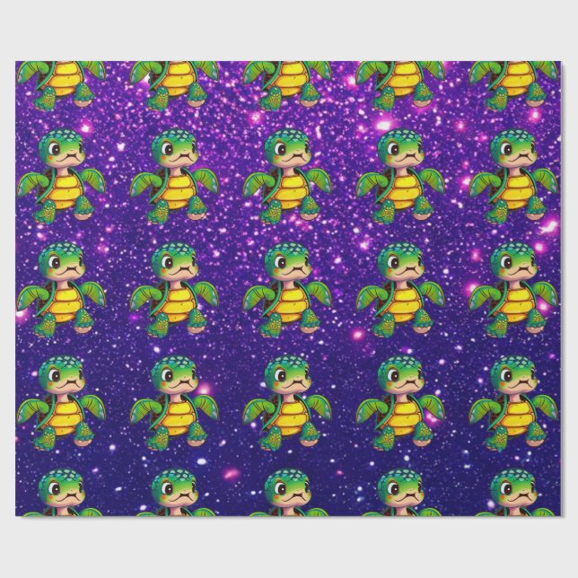 Papier Cadeau Tortue Adorable Charme Charmant Thème Inspiré (Plat)