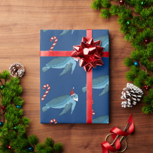 Papier Cadeau Tortue de mer de Noël