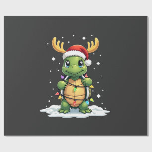 Papier Cadeau Tortue de mer Père Noël Lumières de Noël Cadeau de