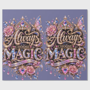 Papier Cadeau Toujours choisir le design Crystal Magic Sparkle