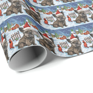 Papier Cadeau Toundra de Noël Joie de vivre Terrier Cairn