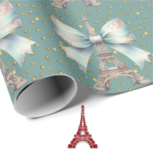 Papier Cadeau Tour Eiffel avec Bow