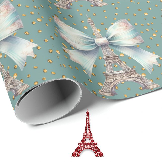 Papier Cadeau Tour Eiffel avec Bow (Créateur téléchargé)