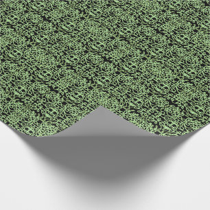 Papier Cadeau Tourbillons sophistiqués   noir et vert 