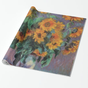 Papier Cadeau Tournesol d'or Impressionnisme