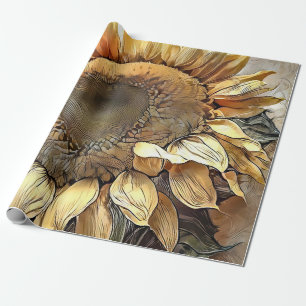 Papier Cadeau Tournesol En Cadre Collection D'Art Moderne