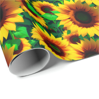 Papier Cadeau Tournesol - papier d'emballage