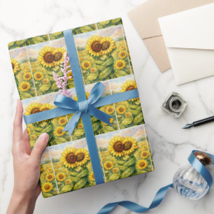 Papier Cadeau Tournesols s'étreignant