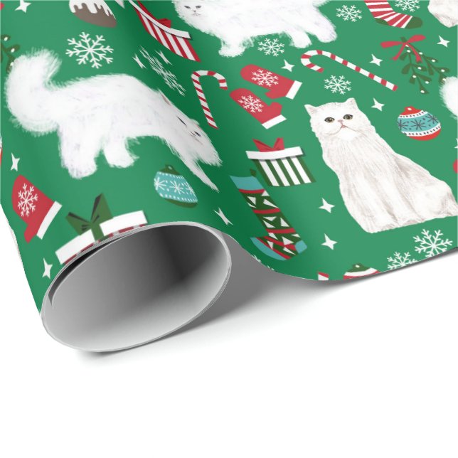 Papier Cadeau Tournoi de motif de Noël (Coin rond)