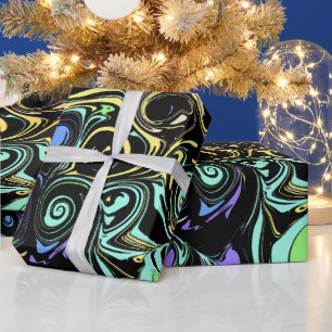 Papier Cadeau Tournures colorées abstraites