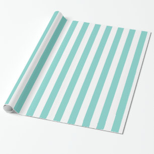 Papier Cadeau Tourquoise et White Extra Large Stripe Pattern