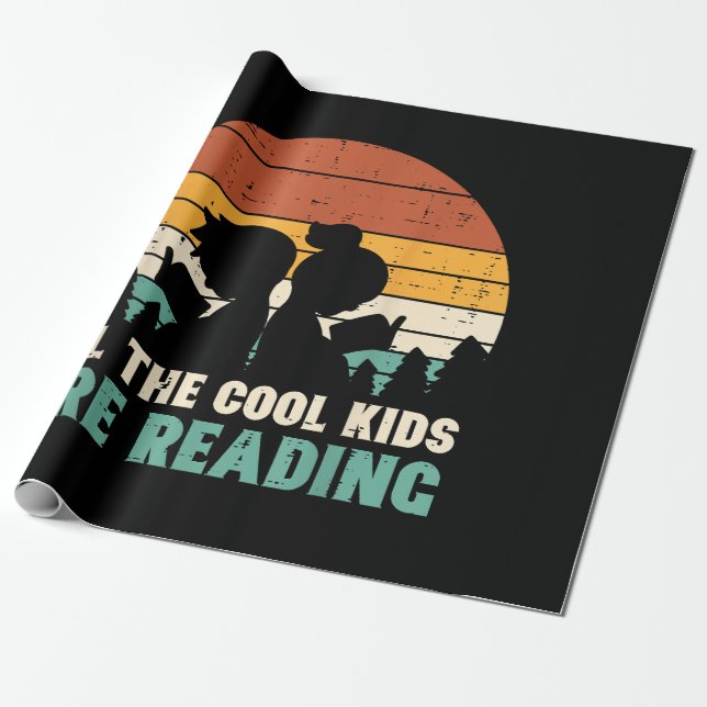 Papier Cadeau Tous Les Enfants Lisent Retro Lire Livre Lover Boy (Déroulé)
