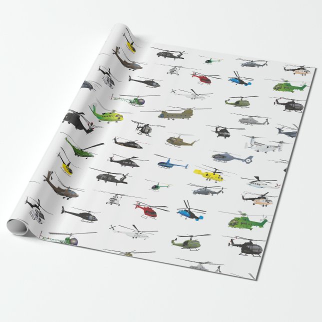 Papier Cadeau Tous les hélicoptères (Déroulé)