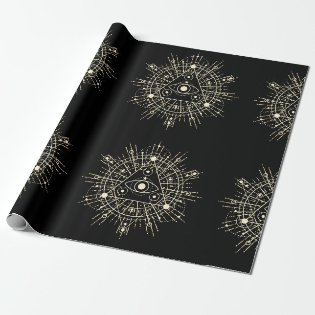 Papier Cadeau tous voir oeil goth occulte sorcière sombre gothiq (Déroulé)