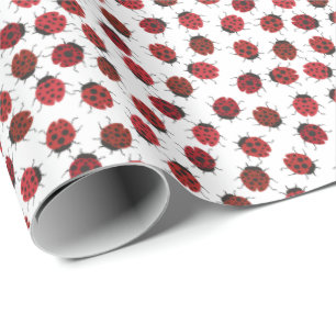 Papier Cadeau Tout autour des Ladybugs rouges modernes