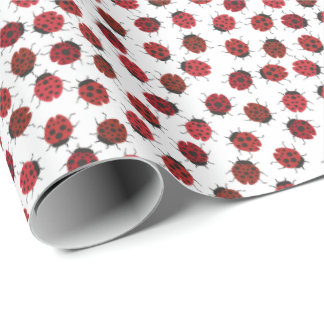 Papier Cadeau Tout autour des Ladybugs rouges modernes