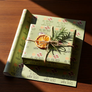 Papier Cadeau Tout ce dont vous avez besoin est Thé & Chaussette