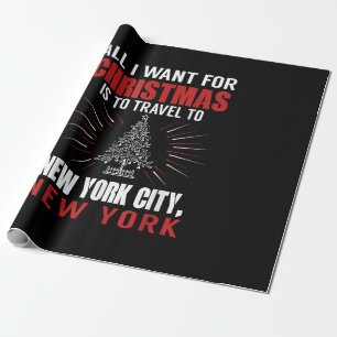 Papier Cadeau Tout Ce Que Je Veux Pour Voyage De Noël À New York