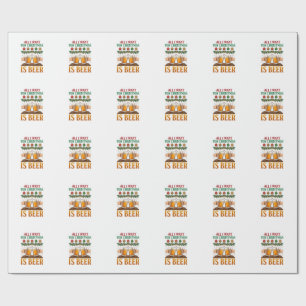 Papier Cadeau Tout ce que Noël veut, c'est des mugs à bière Orne