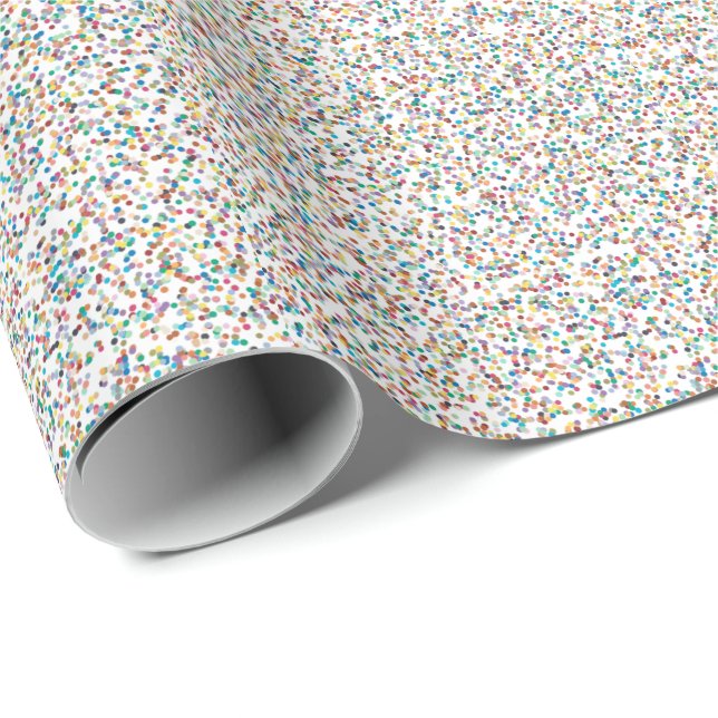 Papier Cadeau Tout l'arc-en-ciel coloré points mouchetés (Coin rond)