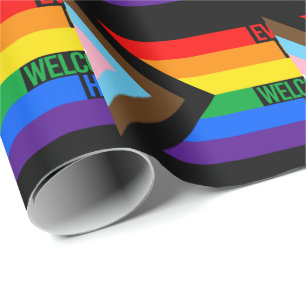 Papier Cadeau Tout le monde est bienvenu ici (Progress Pride)